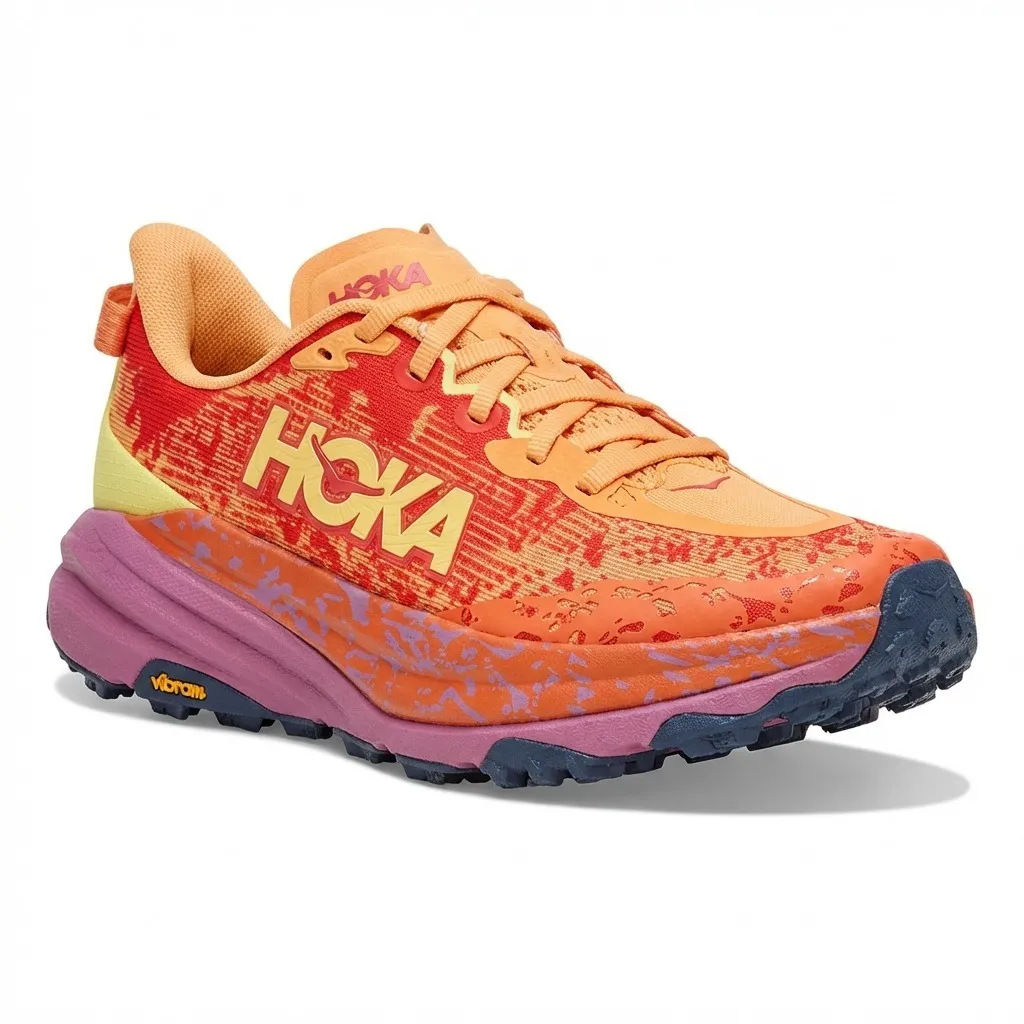 HOKA Speedgoat 6 product shot on white background showing upper and profile